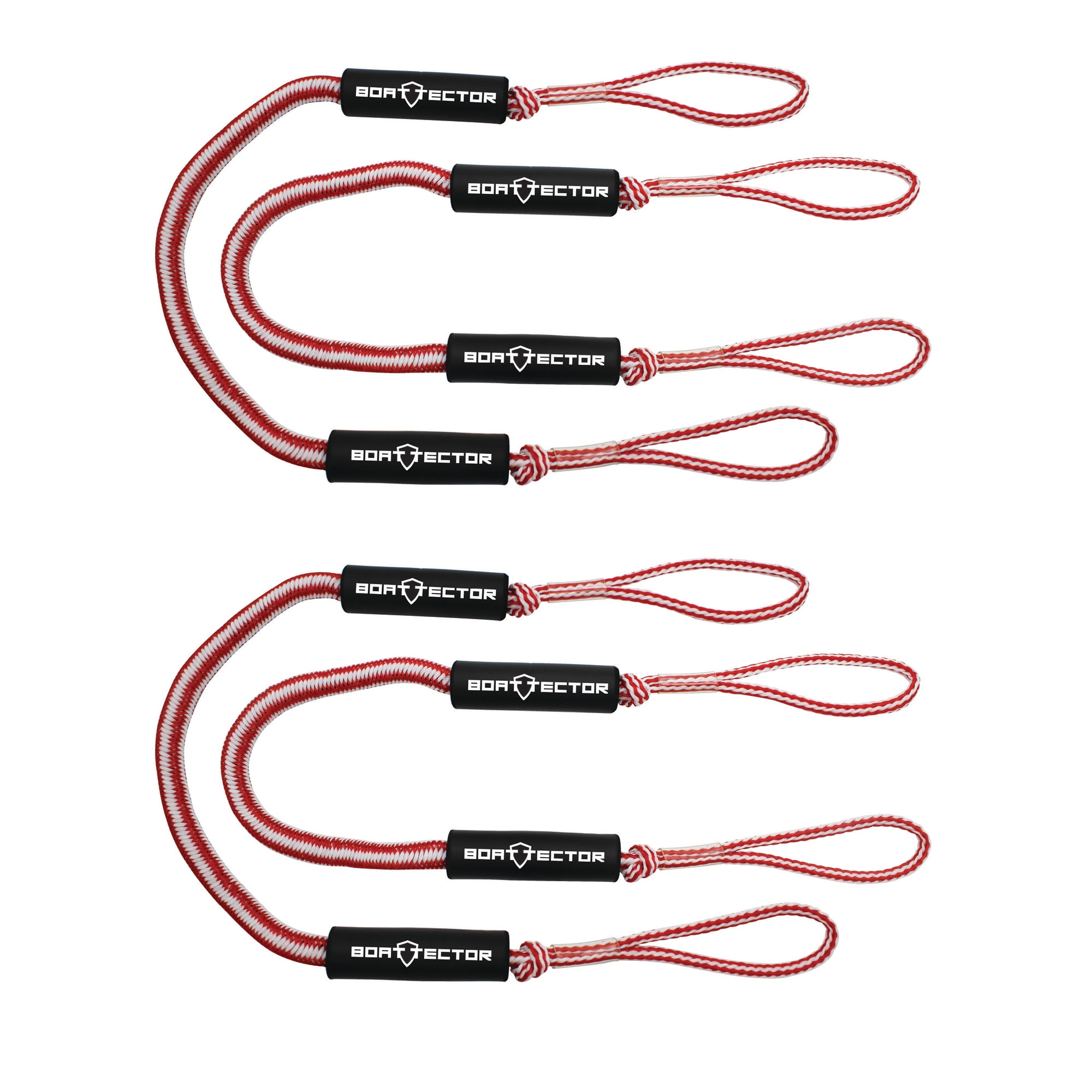 Extreme Max 3006.3299 BoatTector Bungee Dock Line Value 4-Pack - 6', Red/White