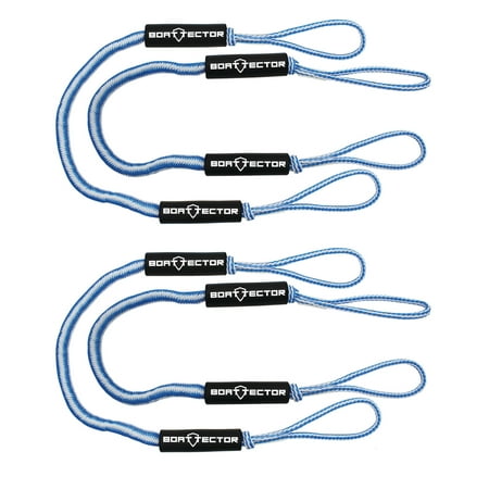 Extreme Max 3006.3303 BoatTector Bungee Dock Line Value 4-Pack - 6', Blue/White