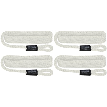 Extreme Max 3006.3314 BoatTector Solid Braid MFP Fender Line Value 4-Pack - 3/8" x 5', White