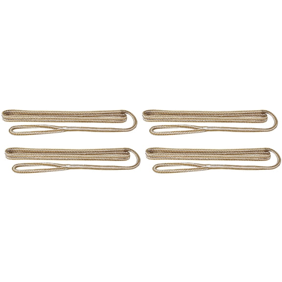Extreme Max 3006.3378 BoatTector Premium Double Braid Nylon Fender Line Value 4-Pack - 3/8" x 6', White & Gold