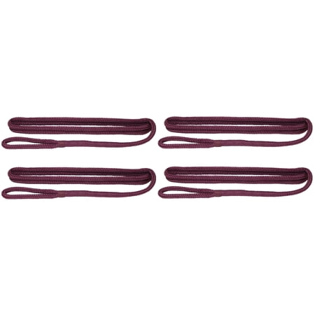 Extreme Max 3006.3392 BoatTector Premium Double Braid Nylon Fender Line Value 4-Pack - 3/8" x 6', Plum
