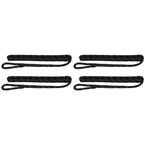 Extreme Max 3006.3412 BoatTector Premium Double Braid Nylon Fender Line Value 4-Pack - 3/8" x 6', Black with Reflective Tracer