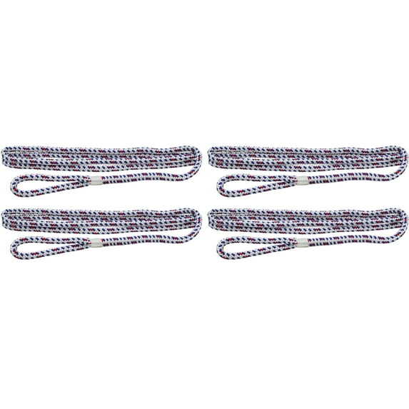 Extreme Max 3006.3418 BoatTector Premium Double Braid Nylon Fender Line Value 4-Pack - 3/8" x 6', Old Glory