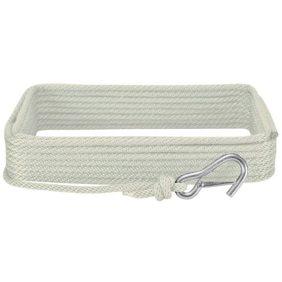Extreme Max 3006.3425 BoatTector Solid Braid MFP Anchor Line with Snap Hook - 1/2" x 50', White