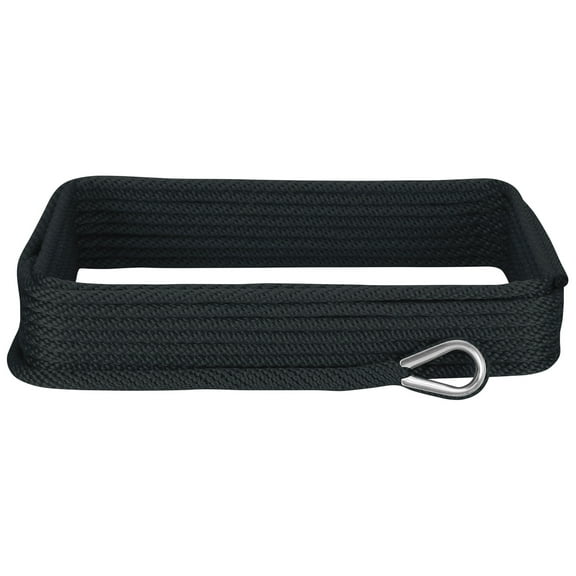 Extreme Max 3006.3465 BoatTector Solid Braid MFP Anchor Line with Thimble - 1/2" x 50', Black