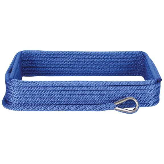 Extreme Max 3006.3475 BoatTector Solid Braid MFP Anchor Line with Thimble - 1/2" x 50', Royal Blue