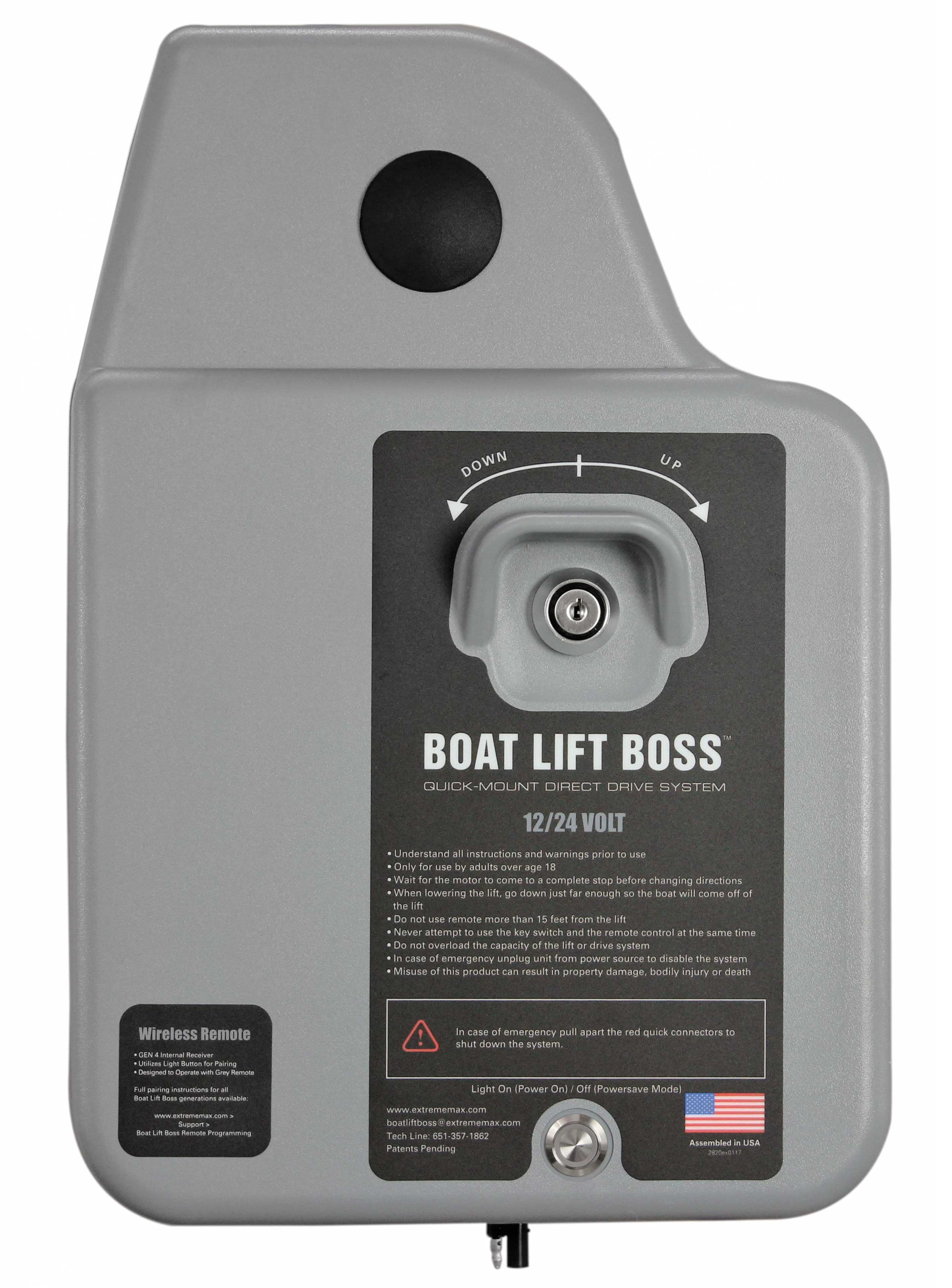 Extreme Max 3006.4524 Boat Lift Boss Direct Drive System 12/24V w