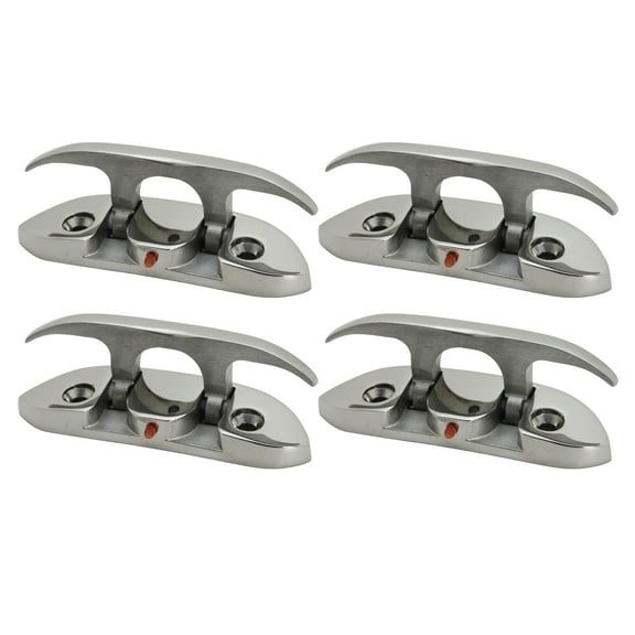 Extreme Max 3006.6631.4 Folding Stainless Steel Cleat – 4-1/2”, Value 4-Pack