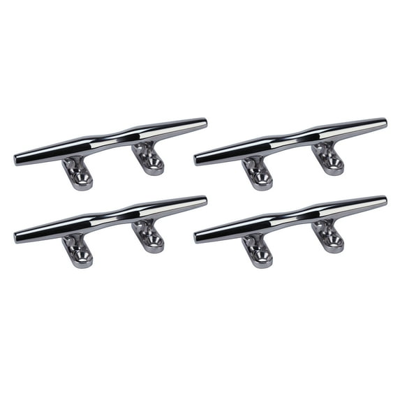 Extreme Max 3006.6765.4 Stainless Steel Open-Base Herreshoff Cleat – 6”, Value 4-Pack