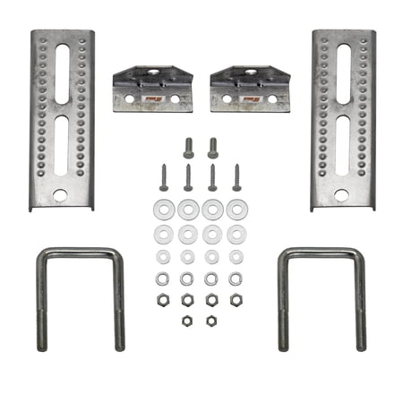 Extreme Max 3006.7021 8" Galvanized Swivel-Top Bunk Bracket with Hardware for 3" x 3" Trailer - 2-Pack
