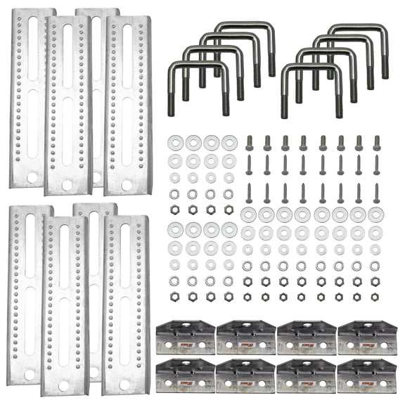 Extreme Max 3006.7035 10" Galvanized Swivel-Top Bunk Bracket with Hardware for 1.5" x 3" Trailer - 8-Pack