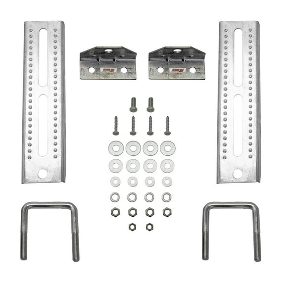 Extreme Max 3006.7038 10" Galvanized Swivel-Top Bunk Bracket with Hardware for 2" x 3" Trailer - 2-Pack