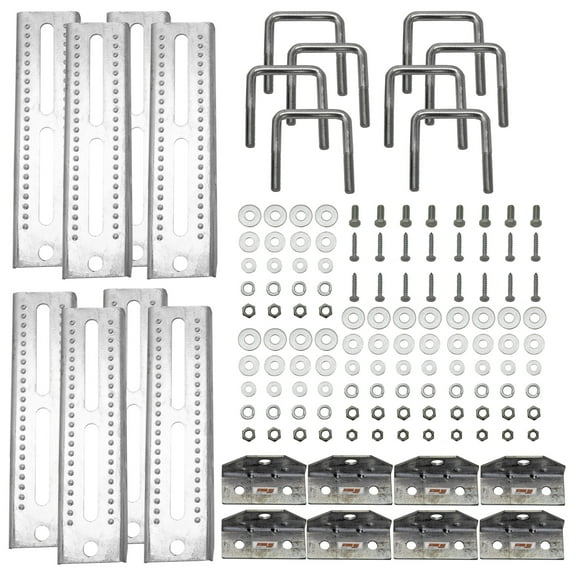Extreme Max 3006.7044 10" Galvanized Swivel-Top Bunk Bracket with Hardware for 2" x 3" Trailer - 8-Pack
