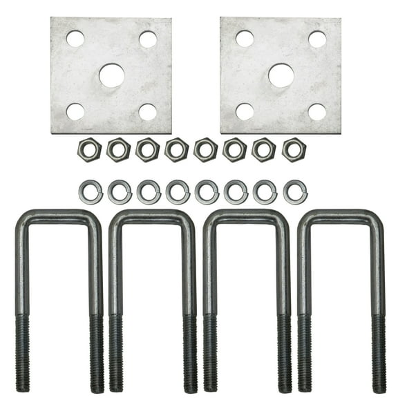Extreme Max 3006.7058 Single Axle Galvanized U-Bolt Kit for Mounting Boat Trailer Leaf Springs for 2" x 2" Axle - 5-1/4" Long