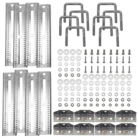 Extreme Max 3006.7075 12" Galvanized Swivel-Top Bunk Bracket with Hardware for 2" x 3" Trailer - 4-Pack