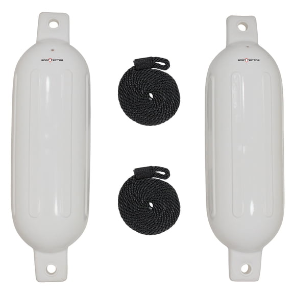 Extreme Max 3006.7201 BoatTector Inflatable Fender Value 2-Pack - 6.5" x 22", White