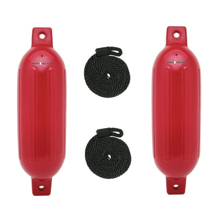 Extreme Max 3006.7432 BoatTector Inflatable Fender Value 2-Pack - 4.5" x 16", Bright Red
