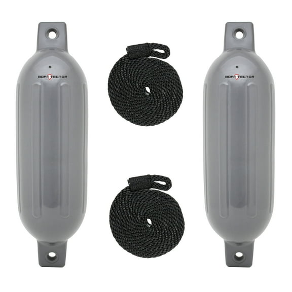 Extreme Max 3006.7459 BoatTector Inflatable Fender Value 2-Pack - 6.5" x 22", Gray