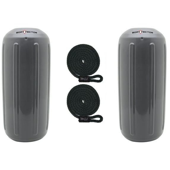 Extreme Max 3006.7474.2 BoatTector HTM Inflatable Fender Value 2-Pack - 6.5" x 15", Gray