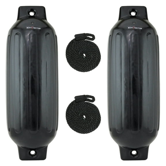 Extreme Max 3006.7515 BoatTector Inflatable Fender Value 2-Pack - 8.5" x 27", Black