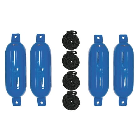 Extreme Max 3006.7524 BoatTector Inflatable Fender Value 4-Pack - 4.5" x 16", Blue