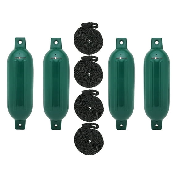 Extreme Max 3006.7536 BoatTector Inflatable Fender Value 4-Pack - 4.5" x 16", Forest Green