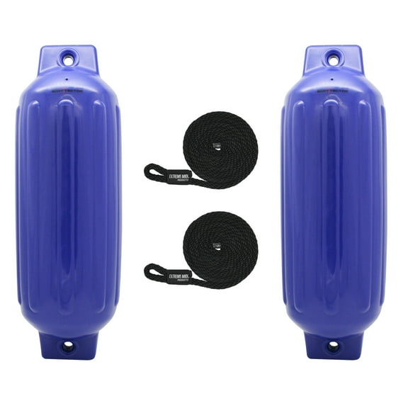 Extreme Max 3006.7569 BoatTector Inflatable Fender Value 2-Pack - 8.5" x 27", Cobalt Blue