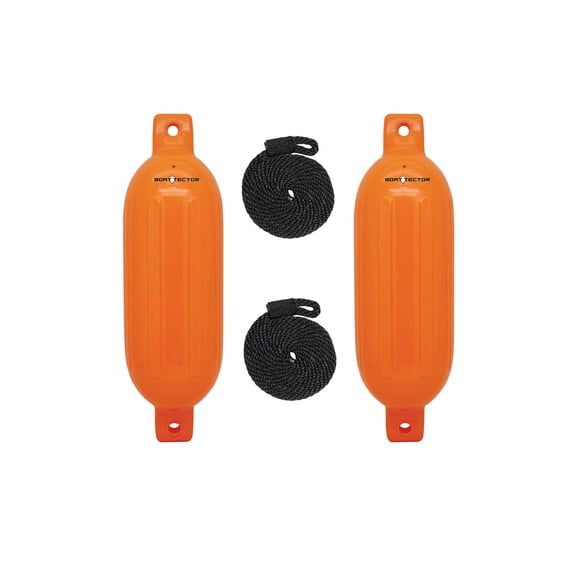Extreme Max 3006.7611 BoatTector Inflatable Fender Value 2-Pack - 8.5" x 27", Neon Orange