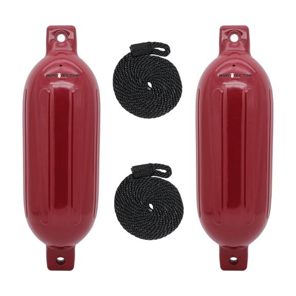 Extreme Max 3006.7619 BoatTector Inflatable Fender Value 2-Pack - 8.5" x 27", Cranberry