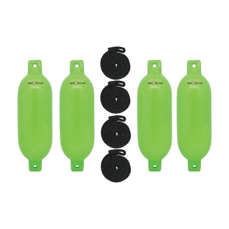 Extreme Max 3006.7632 BoatTector Inflatable Fender Value 4-Pack - 4.5" x 16", Neon Green