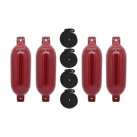 Extreme Max 3006.7635 BoatTector Inflatable Fender Value 4-Pack - 4.5" x 16", Cranberry