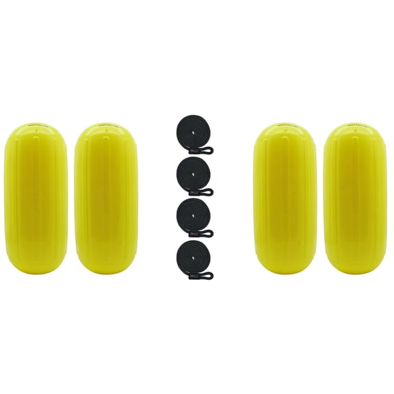 Extreme Max 3006.7733.4 BoatTector HTM Inflatable Fender Value 4-Pack - 8.5" x 20", Neon Yellow