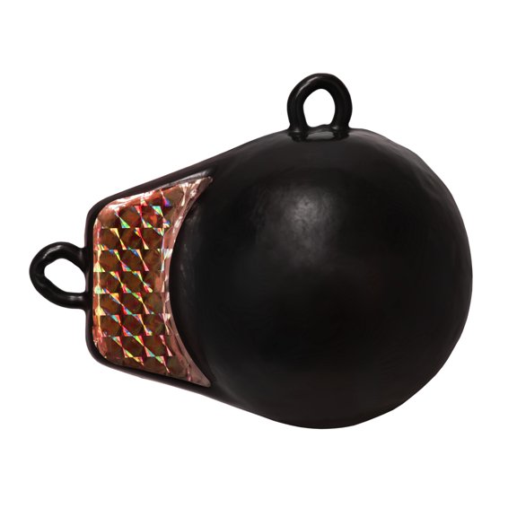 Extreme Max 3006.8179 Coated Ball-with-Fin Downrigger Weight - 6 lbs. with Red Flash
