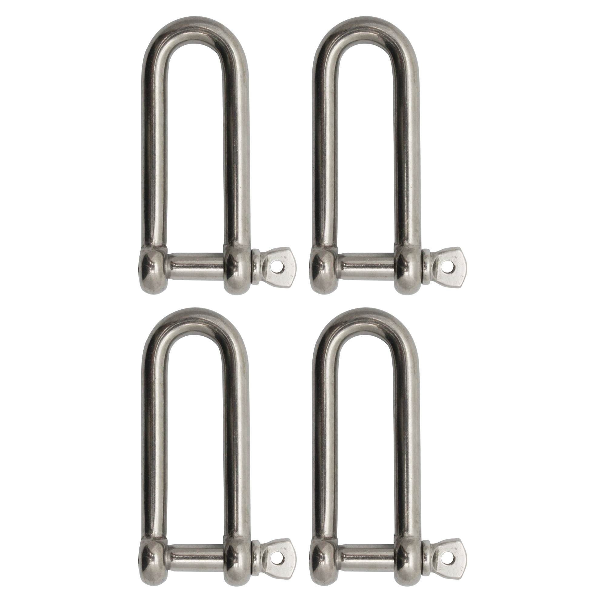 Extreme Max 3006.8201.4 BoatTector Stainless Steel Long D Shackle - 1/4", 4-Pack