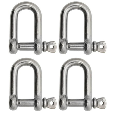 Extreme Max 3006.8237.4 BoatTector Stainless Steel D Shackle - 1/4", 4-Pack