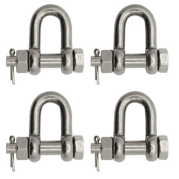 Extreme Max 3006.8345.4 BoatTector Stainless Steel Bolt-Type Chain Shackle - 3/8", 4-Pack