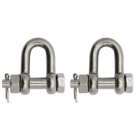 Extreme Max 3006.8348.2 BoatTector Stainless Steel Bolt-Type Chain Shackle - 7/16", 2-Pack
