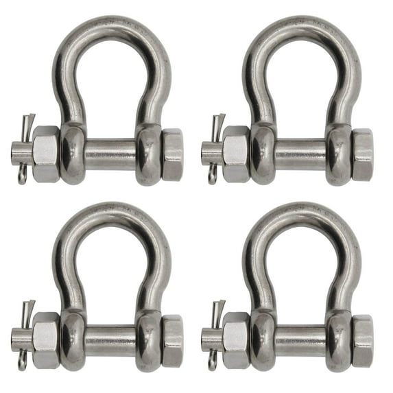 Extreme Max 3006.8387.4 BoatTector Stainless Steel Bolt-Type Anchor Shackle - 7/8", 4-Pack