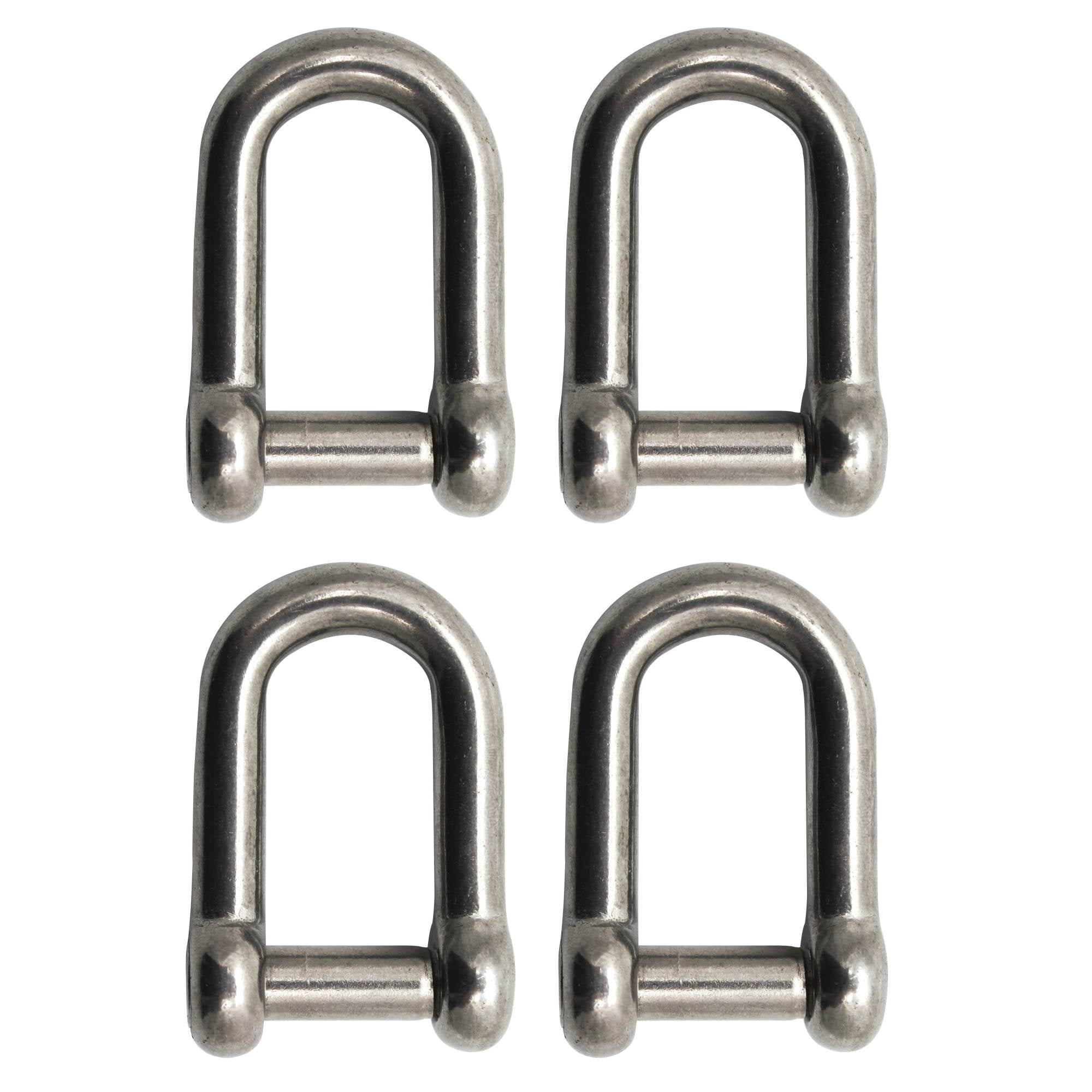 Extreme Max 3006.8402.4 BoatTector Stainless Steel D Shackle with No-Snag Pin - 1/2", 4-Pack