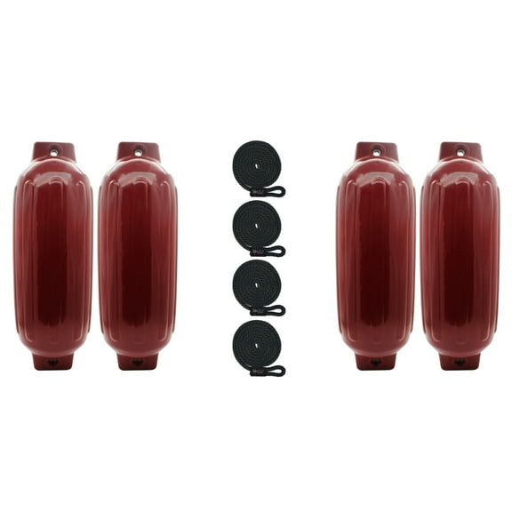 Extreme Max 3006.8564.4 BoatTector Inflatable Fender Value 4-Pack - 10" x 30", Cranberry
