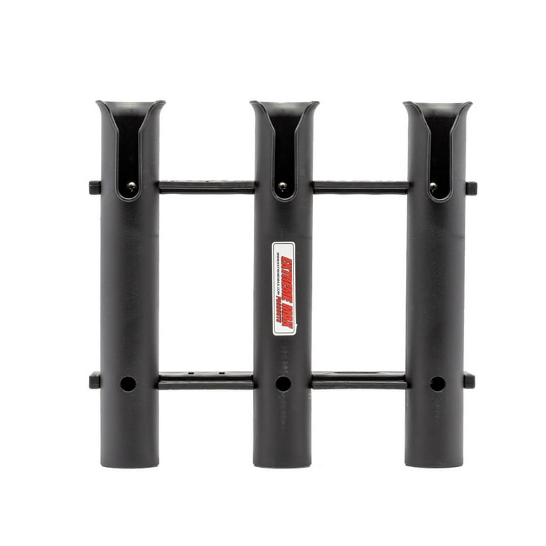 Extreme Max 3006.8632 Wall-Mount Poly Fishing Rod Holder - 3-Rod, Black 