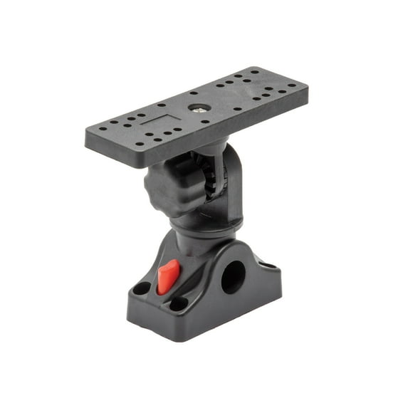 Extreme Max 3006.8661 Universal Fish Finder Head Unit Boat/Fishing Rod Holder Mount for Screens Up to 9" with Pivoting Bracket (Rectangle Mount)
