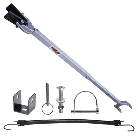 Extreme Max 3006.8855 Adjustable Transom Saver with Rubber V-Block and Stabilizer Strap for Rail Mount or Roller Mount - 25" to 36"