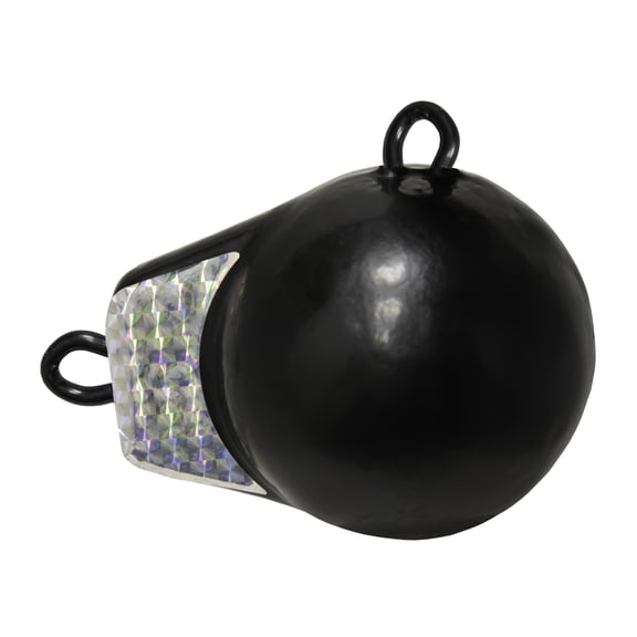 Extreme Max 3006.9222 Coated Ball-with-Fin Downrigger Weight - 2 lbs. with Silver Flash