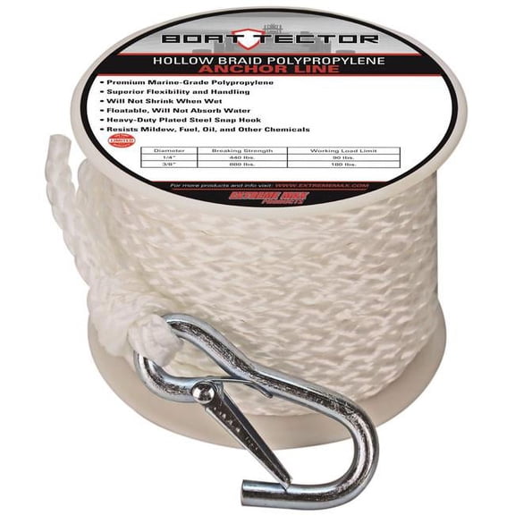 Extreme Max 30062069 BoatTector Hollow Braid MFP Anchor Line with Snap Hook - 3