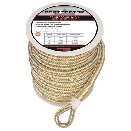 Extreme Max 30062258 BoatTector Double Braid Nylon Anchor Line with Thimble - 1