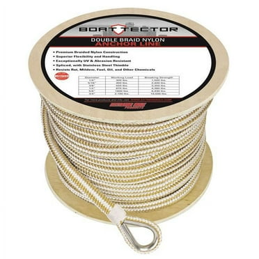 Extreme Max 30062264 BoatTector Double Braid Nylon Anchor Line with Thimble - 1