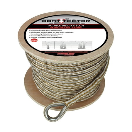 Extreme Max 30062273 BoatTector Double Braid Nylon Anchor Line with Thimble - 5