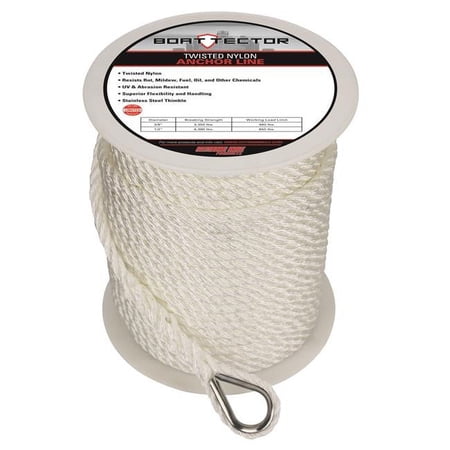 Extreme Max 30062297 BoatTector Twisted Nylon Anchor Line with Thimble - 3/8 x