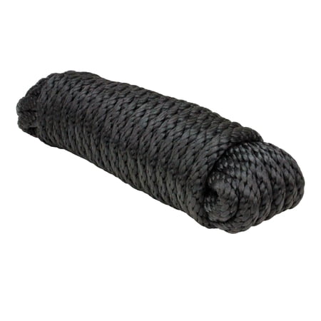 Extreme Max 3008.0013 Solid Braid MFP Utility Rope - 3/8" x 10', Black